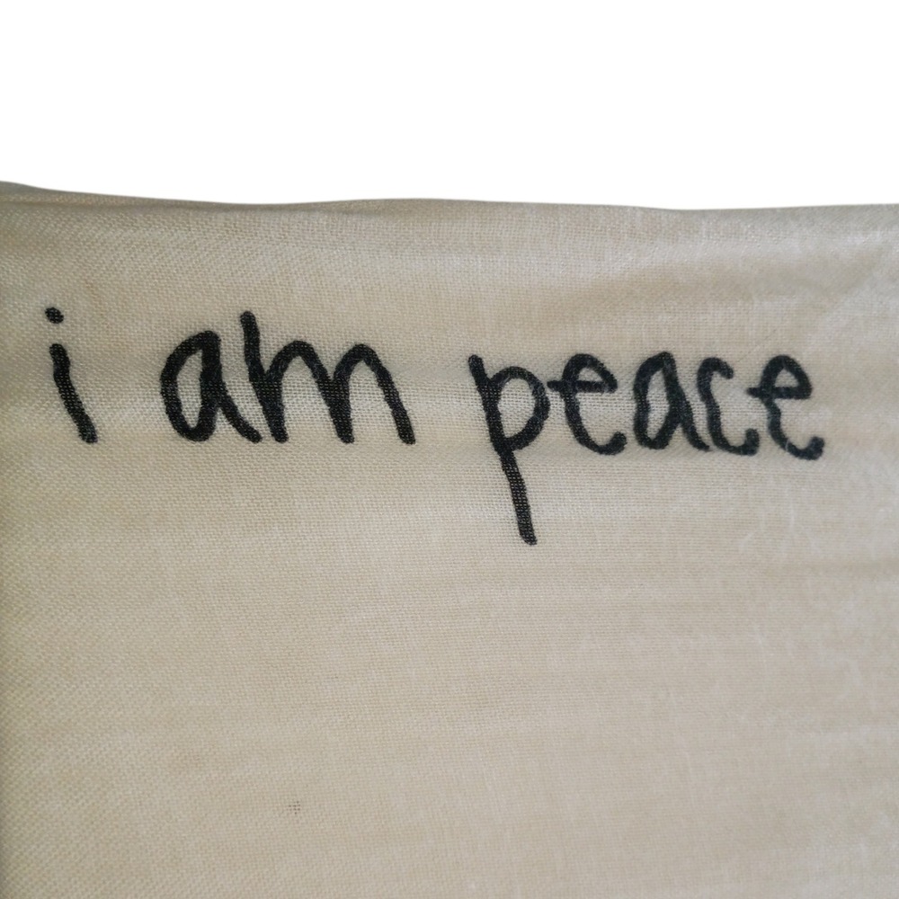 Peace Love World Alina Villasante White Viscose Peace Heart Graphic Scarf Wrap - Picture 4 of 9